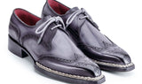 Paul Parkman Men's Norwegian Welted Wingtip Derby Shoes in Grey