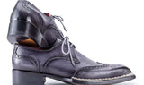 Paul Parkman Men's Norwegian Welted Wingtip Derby Shoes in Grey
