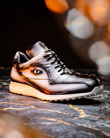 Mauri Hazard 8596/4 Hornback / Nappa Sneaker - White Dirty Black
