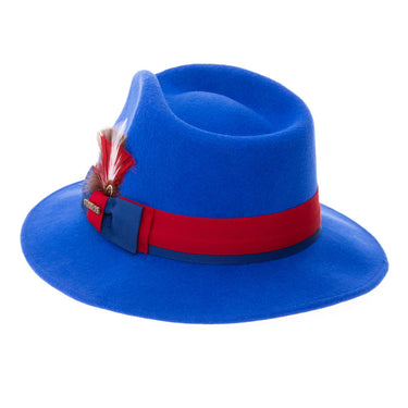 Ferrecci Grayson in Royal Blue Australian Wool Red Bottom Fedora