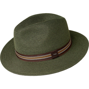 Bailey 1922 Hester Braid Straw Center Dent Fedora in Kelp