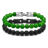 Spiritual Bead Set 8mm - Green & Black Onyx in #color_