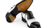Paul Parkman Men's Goodyear Welted Cap Toe Oxfords in Black & White