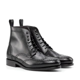 DapperFam Valiant in Black Military Brogue — Style 5993