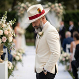 Ferrecci Crushable in White and Red Australian Wool Fedora