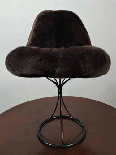 Calvere Furs Men's Rex Rabbit Fedora Hat in Brown