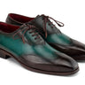 Paul Parkman Patina Leather Wingtip Oxford Shoes in Brown & Green