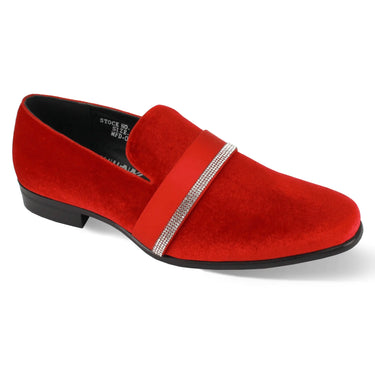 After Midnight 6991 Velvet Smoker Slip-on Dress Shoe in Fire Red #color_ Fire Red