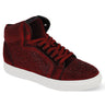 After Midnight Flash in Burgundy Jeweled High Top Sneakers in Burgundy #color_ Burgundy