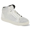 After Midnight Flash in White Jeweled High Top Sneakers in White #color_ White