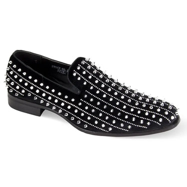 After Midnight Harvie Velvet Smoker Shoe in Black / Silver