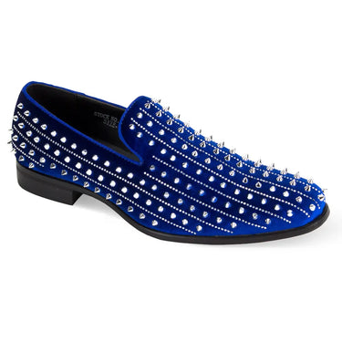 After Midnight Harvie Velvet Smoker Shoe in Royal / Silver