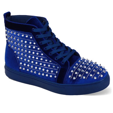 After Midnight Junior Studded High Top Sneakers in Royal / Silver #color_ Royal / Silver