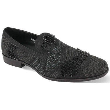 After Midnight Ozzy Velvet Studded Smoker Shoes in Black