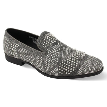 After Midnight Ozzy Velvet Studded Smoker Shoes in Silver