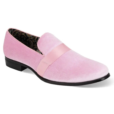 After Midnight Strut Velvet Smoking Slip-on Dress Shoe in Light Pink #color_ Light Pink