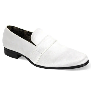 After Midnight Strut Velvet Smoking Slip-on Dress Shoe in White #color_ White