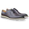 Carrucci Shoes Alligator Embossed Leather Derby in Gray #color_ Gray