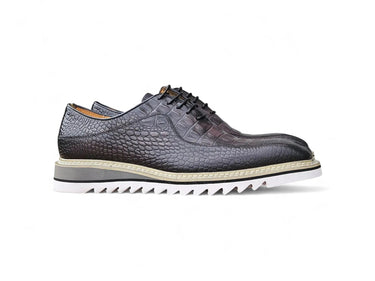 Carrucci Shoes Alligator Embossed Leather Derby