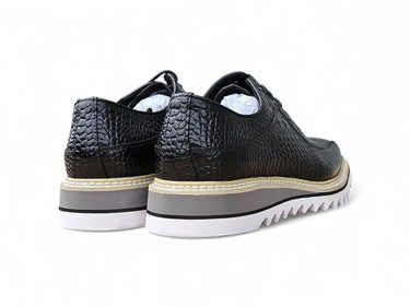 Carrucci Shoes Alligator Embossed Leather Derby