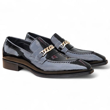 Carrucci Shoes Amber Patent Leather Chain Loafer