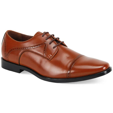Antonio Cerrelli 7000 Wide Lace-Up Dress Shoes in Cognac