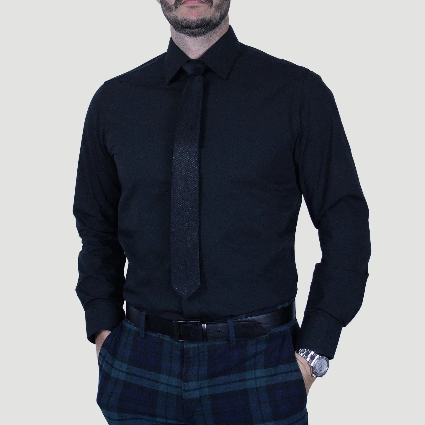 Arturo Modern Fit Men's Dress Shirt in Black – DAPPERFAM