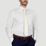 Arturo Modern Fit Dress Shirt in Ivory Long Sleeve, No Pocket in Ivory #color_ Ivory