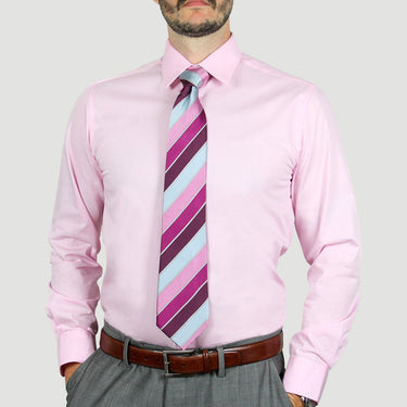 Arturo Modern Fit Dress Shirt in Pink Long Sleeve, No Pocket in Pink #color_ Pink