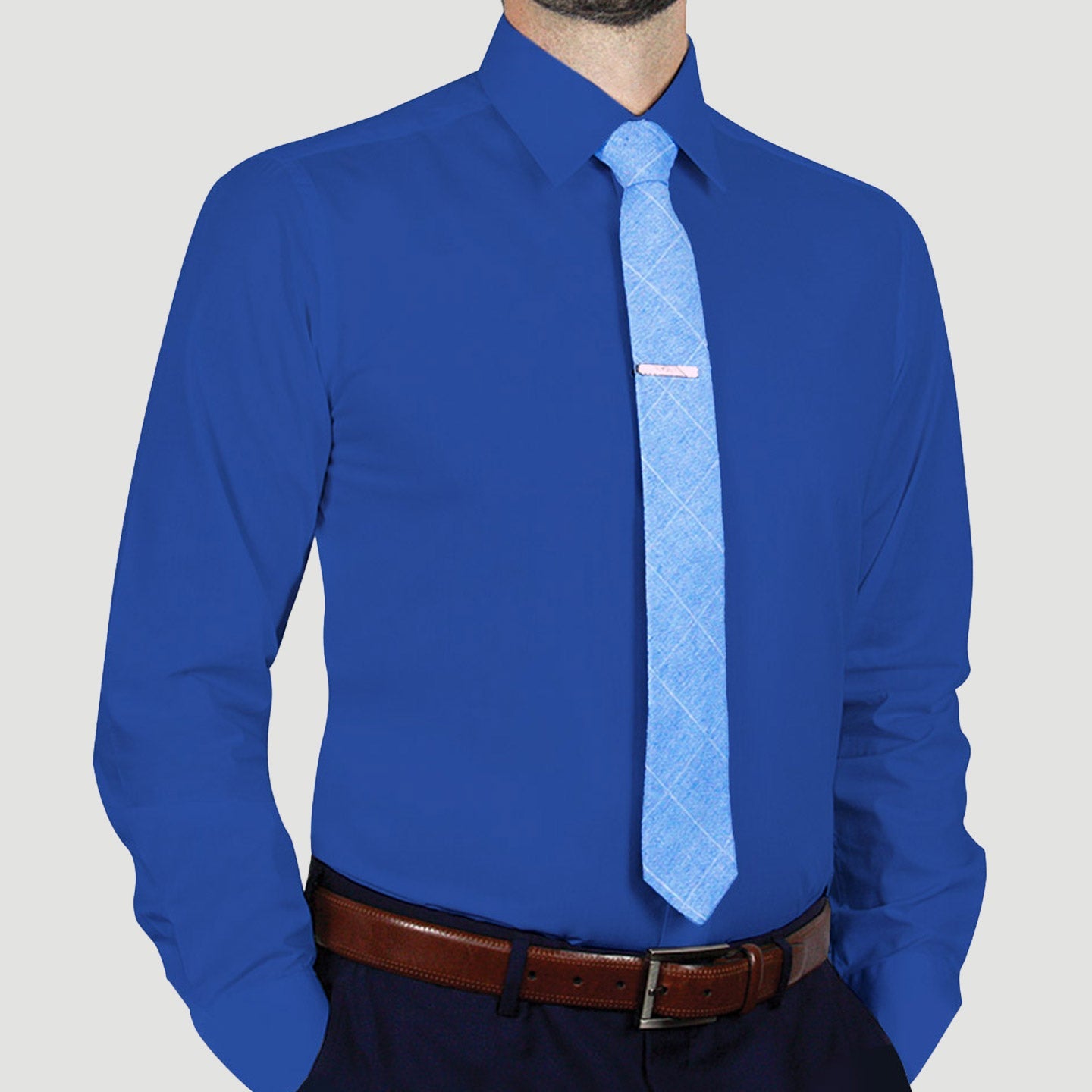 Arturo Modern Fit Men's Dress Shirt in Royal Royal Blue / 19.5 / 34/35