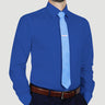 Arturo Modern Fit Dress Shirt in Royal Long Sleeve, No Pocket in Royal #color_ Royal