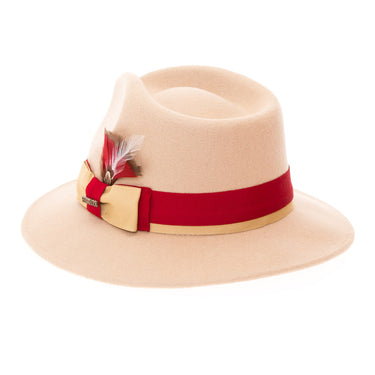 Ferrecci Grayson in Red Australian Wool Red Bottom Fedora