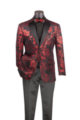 Vinci Modern Fit Sport Coat in Red - BM-02