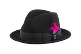 Ferrecci Brooks in Black Australian Wool Felt Trilby