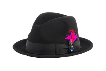 Ferrecci Brooks in Black Australian Wool Felt Trilby