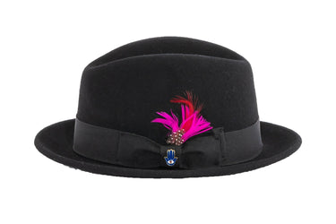 Ferrecci Brooks in Black Australian Wool Felt Trilby
