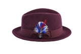 Ferrecci Brooks in Burgundy Australian Wool Felt Trilby