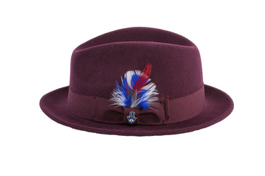Ferrecci Brooks in Burgundy Australian Wool Felt Trilby