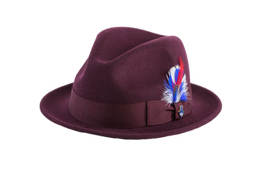 Ferrecci Brooks in Burgundy Australian Wool Felt Trilby