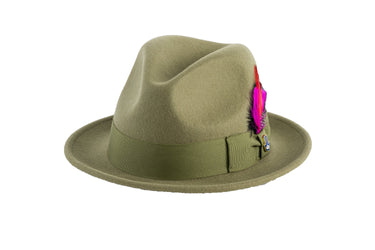 Ferrecci Brooks in Olive Green Australian Wool Felt Trilby