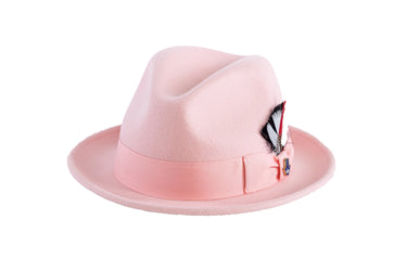 Ferrecci Brooks in Pink Australian Wool Felt Trilby