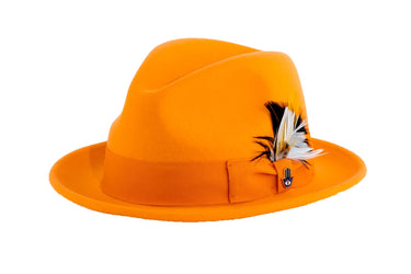 Ferrecci Brooks in Tangerine Australian Wool Felt Trilby