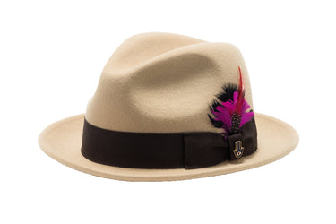 Ferrecci Brooks in Tan Brown Australian Wool Felt Trilby