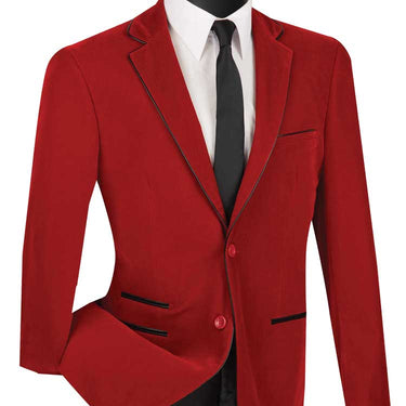 Vinci Red Slim Fit Sport Coat - BS-02