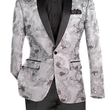 Vinci Silver Slim Fit Sport Coat - BSF-13