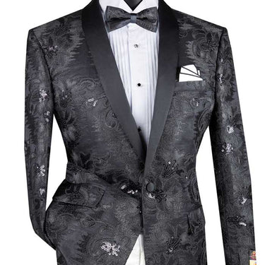 Vinci Black Slim Fit Sport Coat - BSF-13