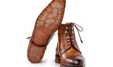 Paul Parkman Men's Burnished Leather Cap Toe Boots in Brown