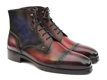Paul Parkman Men's Multicolor Hand-Painted Cap Toe Boots