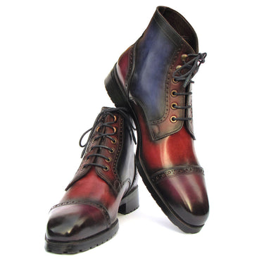 Paul Parkman Men's Multicolor Hand-Painted Cap Toe Boots in #color_