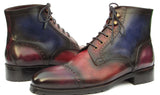 Paul Parkman Men's Multicolor Hand-Painted Cap Toe Boots